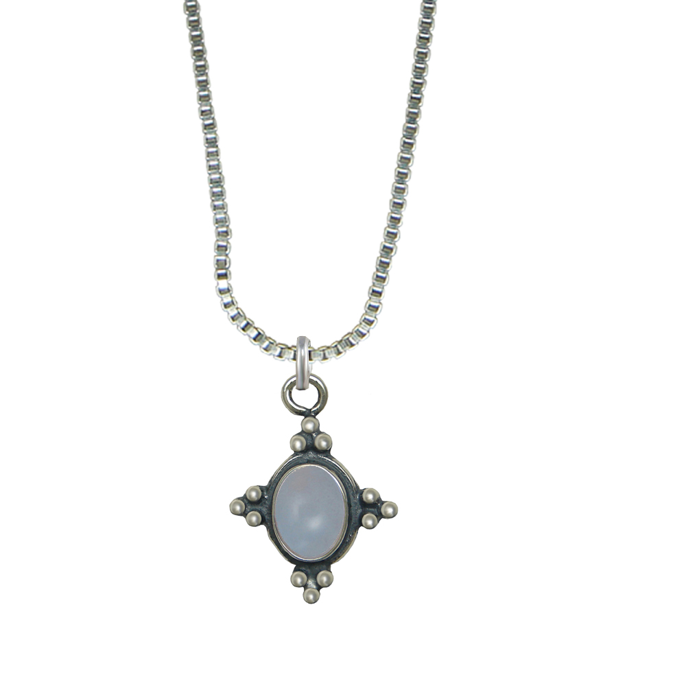 Sterling Silver Little Blue Lace Agate Pendant Necklace